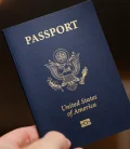 A close-up of a USA passport