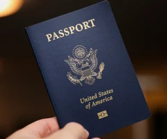 A close-up of a USA passport