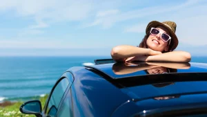 A girl enjoying the scenic view.