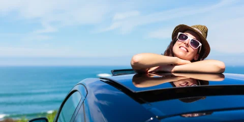 A girl enjoying the scenic view.