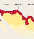 un mapa señalando la zona libre de México