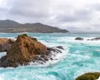 A serene view of a beach in Ensenada